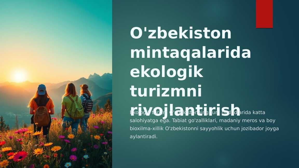 O'zbekiston mintaqalarida ekologik turizmni rivojlantirish