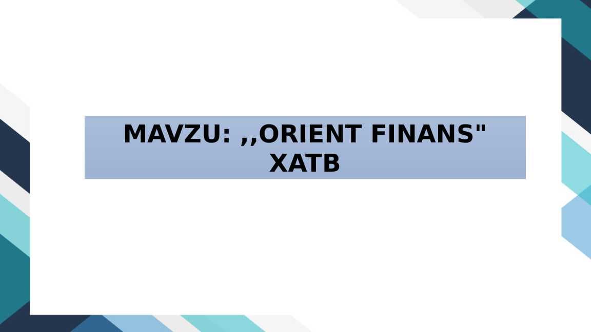 ORIENT FINANS XATB