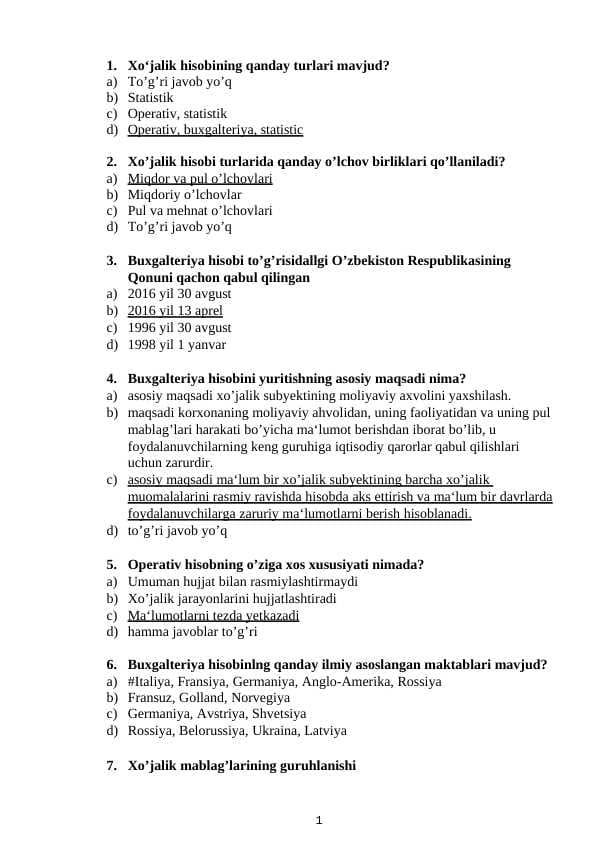 Buxgalteriya hisobidan test javoblar pptx