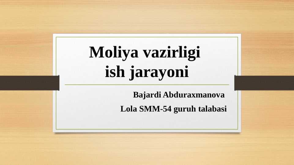 Moliya vazirligi