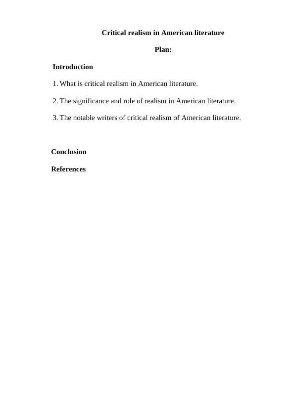 Critical realism in American literature