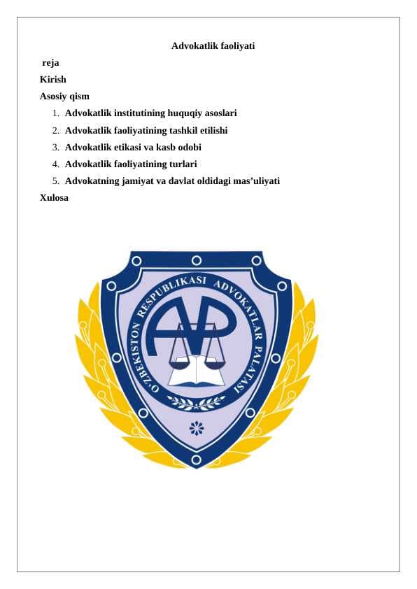 Advokatlik faoliyati