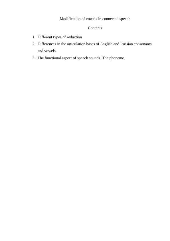 Modification of vowels in connected speech