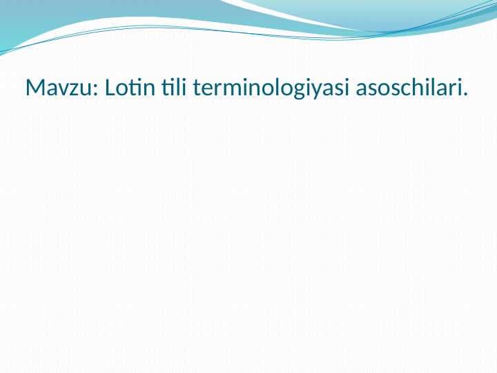 Lotin tili terminologiyasi asoschilari.