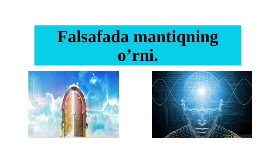 Falsafada mantiqning oʼrni.