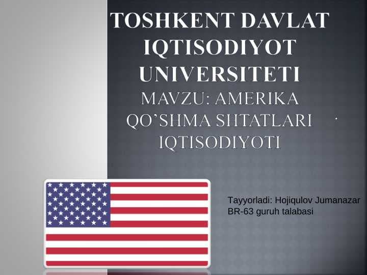 Amerika qo’shma shtatlari iqtisodiyoti