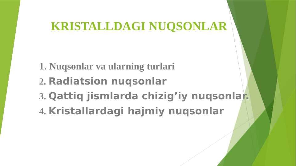 KRISTALLDAGI NUQSONLAR