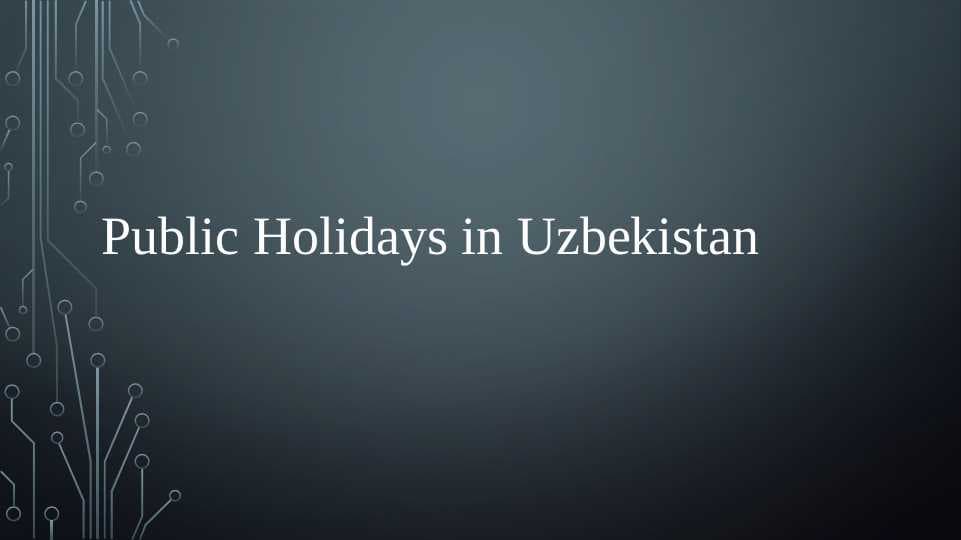 Public Holidays in Uzbekistan