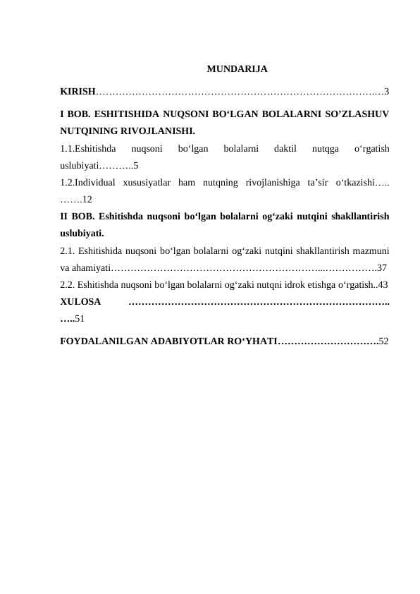 Eshitishda nuqsoni bor bolalarni nutqini rivojlantirish