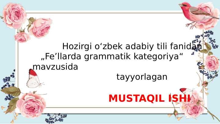 Feʼllarda grammatik kategoriya