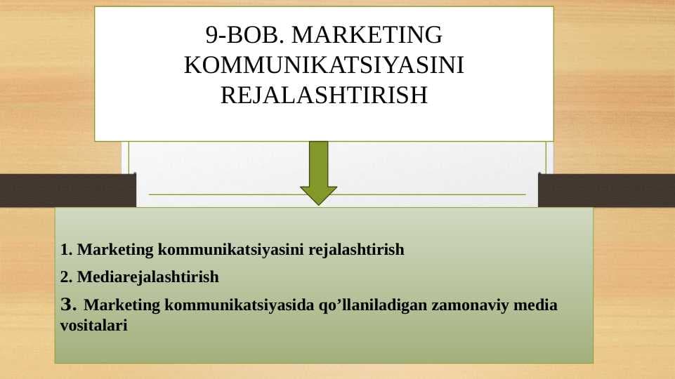 MARKETING KOMMUNIKATSIYASINIREJALASHTIRISH