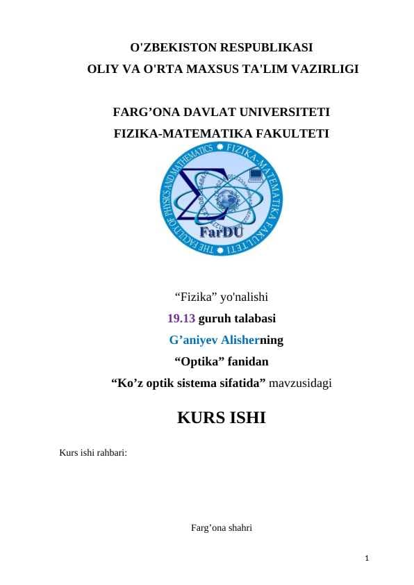 Ko’z optik sistema sifatida