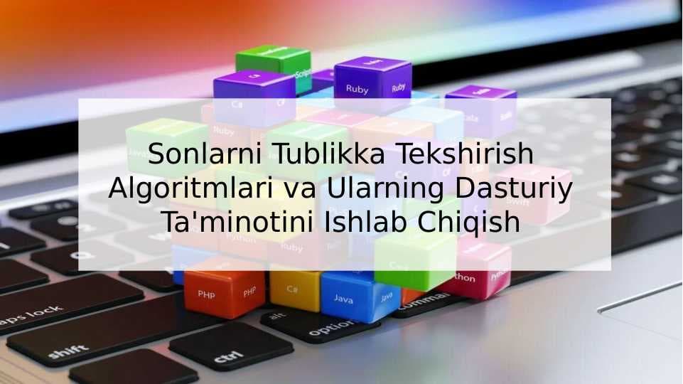 Sonlarni Tublikka Tekshirish Algoritmlari va Ularning Dasturiy Ta'minotini Ishlab Chiqish