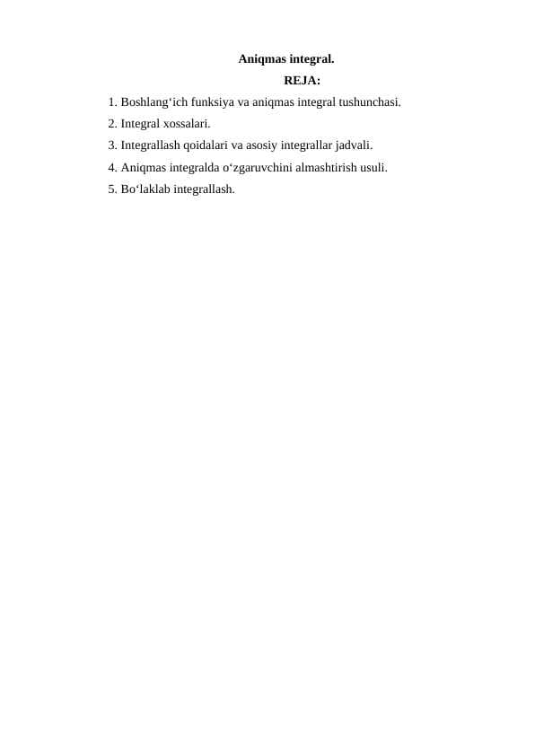 Aniqmas integral