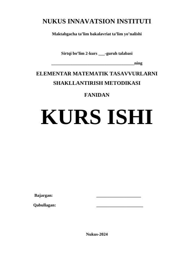 Kichik guruh bolalarida geometrik shakllar haqida tasavvurlarini  shakllantirish