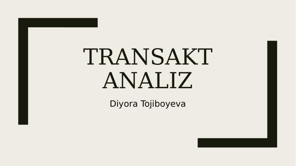 Transakt analiz
