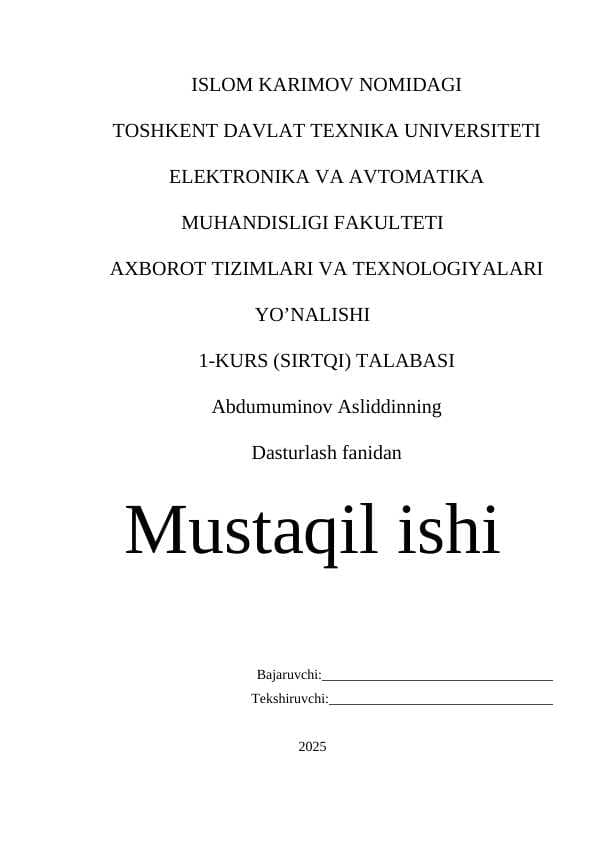 web dasturlash