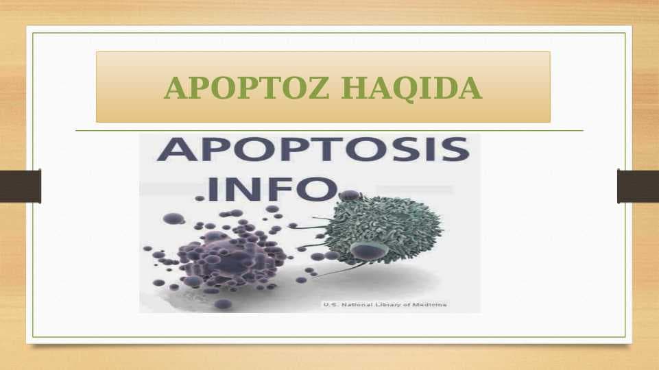 Apoptoz haqida