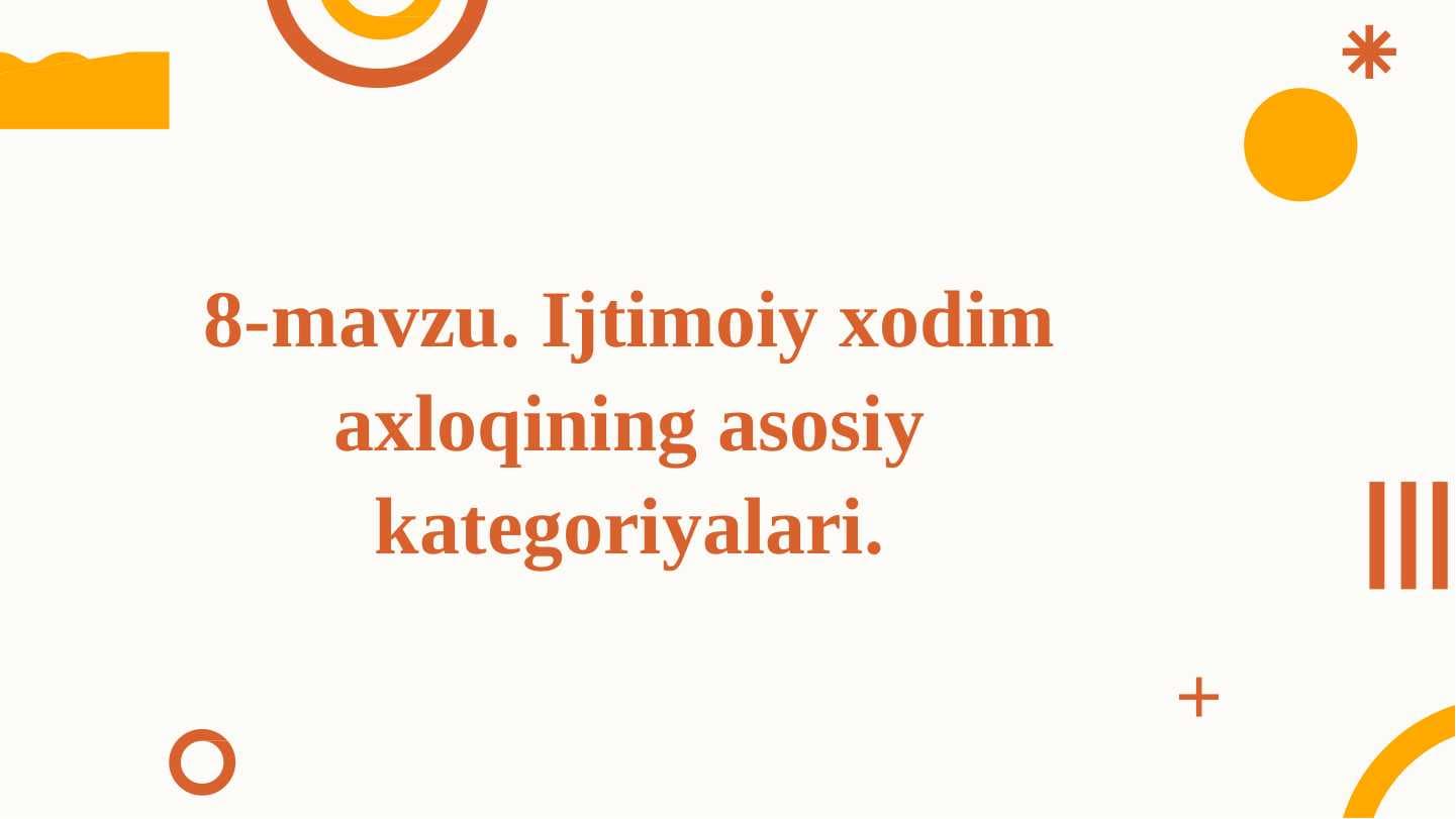 Ijtimoiy xodim axloqining asosiy kategoriyalari