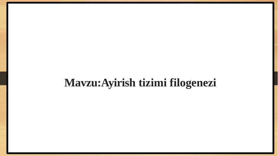 Ayirish tizimi filogenezi