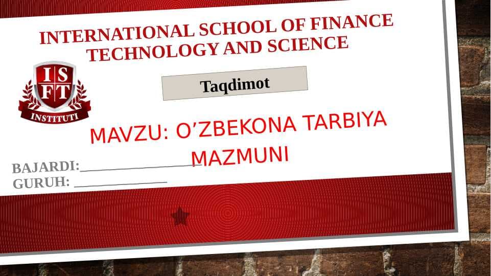 O’zbekona tarbiya mazmuni