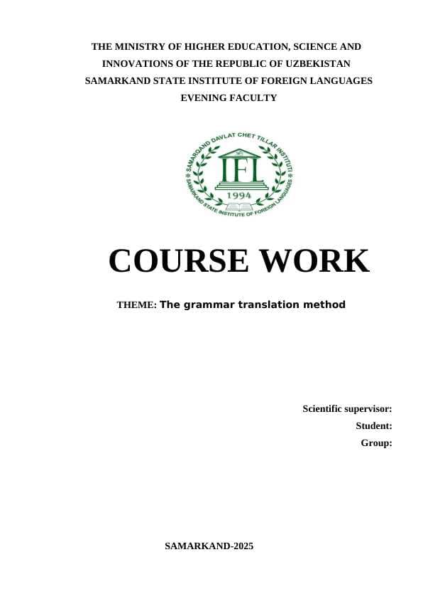 The grammar translation method