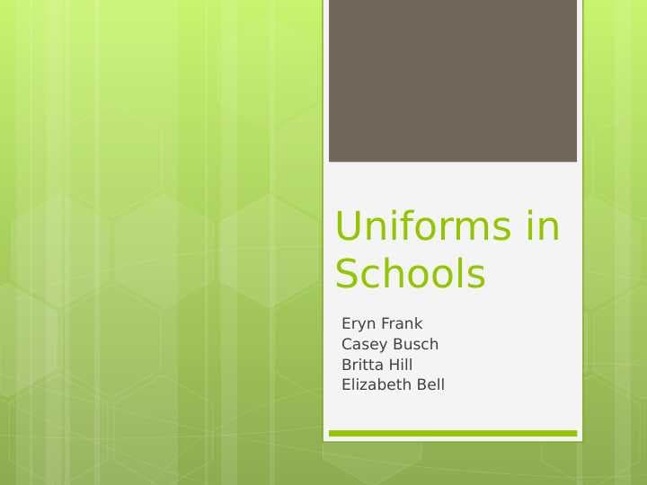 Uniforms in SchoolsUniforms in SchoolsUniforms in Schools