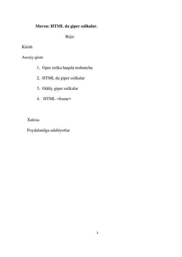 HTML da giper ssilkalar.