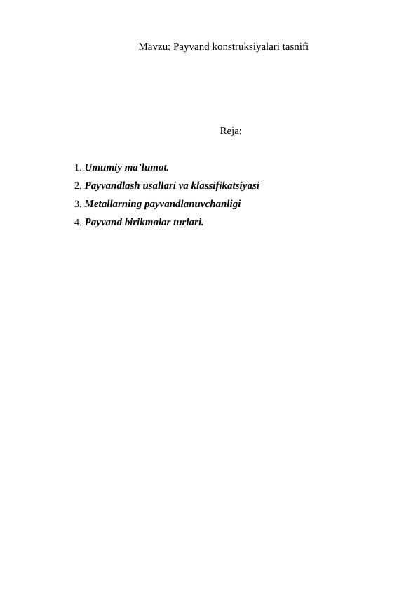 Payvand konstruksiyalari tasnifi