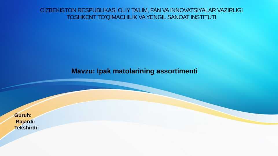 Ipak matolarining assortimenti