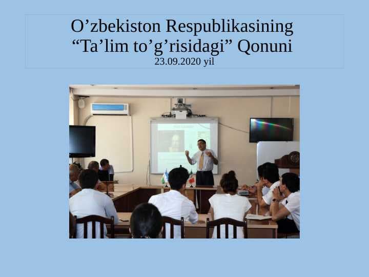 “TA’LIM TO‘G‘RISIDA”GI QONUN