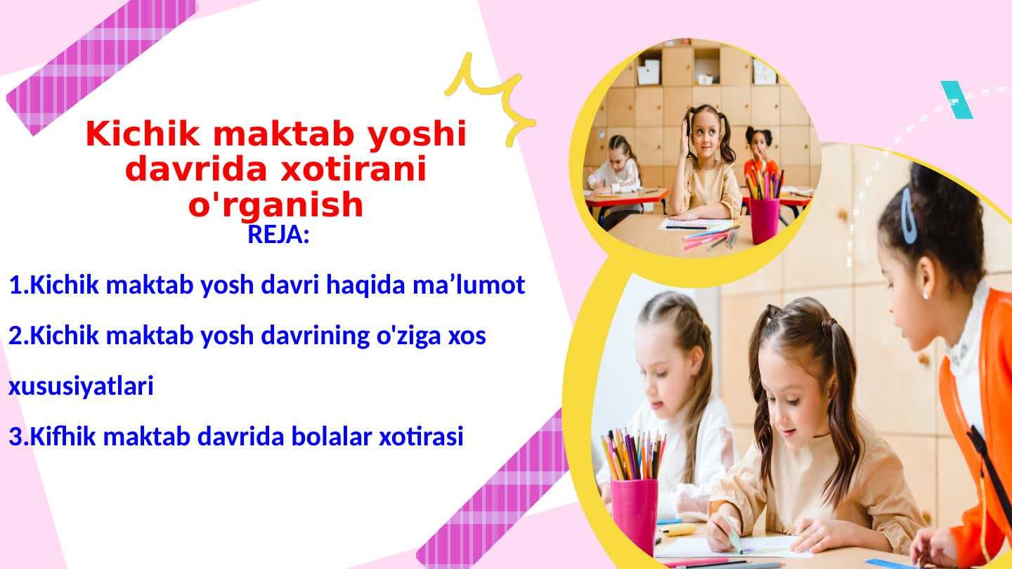 Kichik maktab yoshi davrida xotirani o'rganish