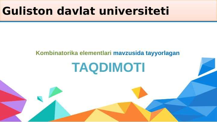 Kambinatorika elementlari