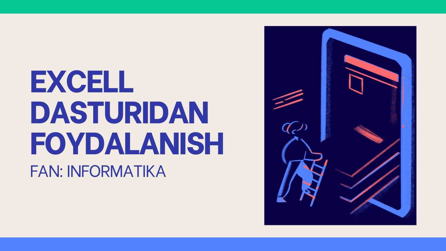 EXCELL DASTURIDAN FOYDALANISH