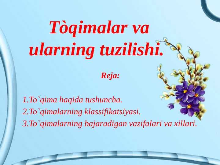 Tòqimalar va ularning tuzilishi.