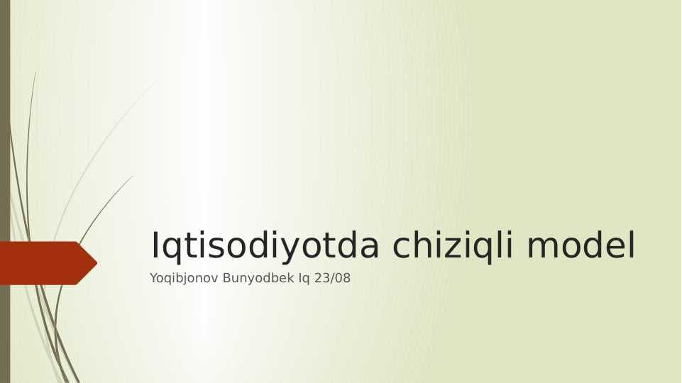 Iqtisodiyotda chiziqli model