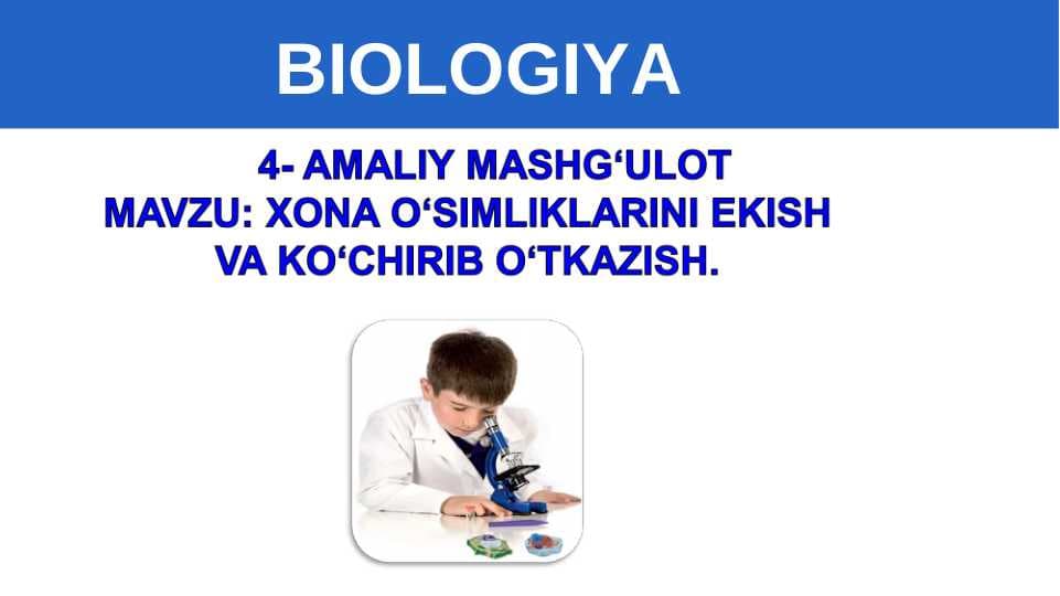 XONA O‘SIMLIKLARINI EKISH VA KO‘CHIRIB O‘TKAZISH