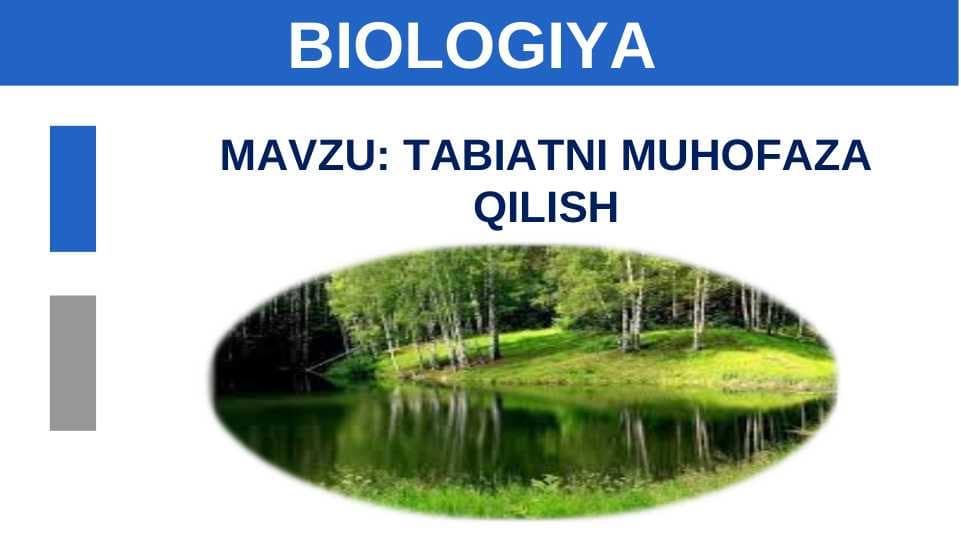 TABIATNI MUHOFAZA QILISH
