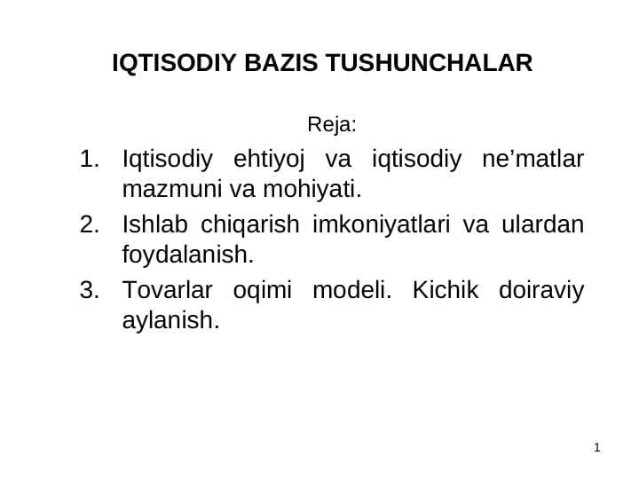 IQTISODIY BAZIS TUSHUNCHALAR