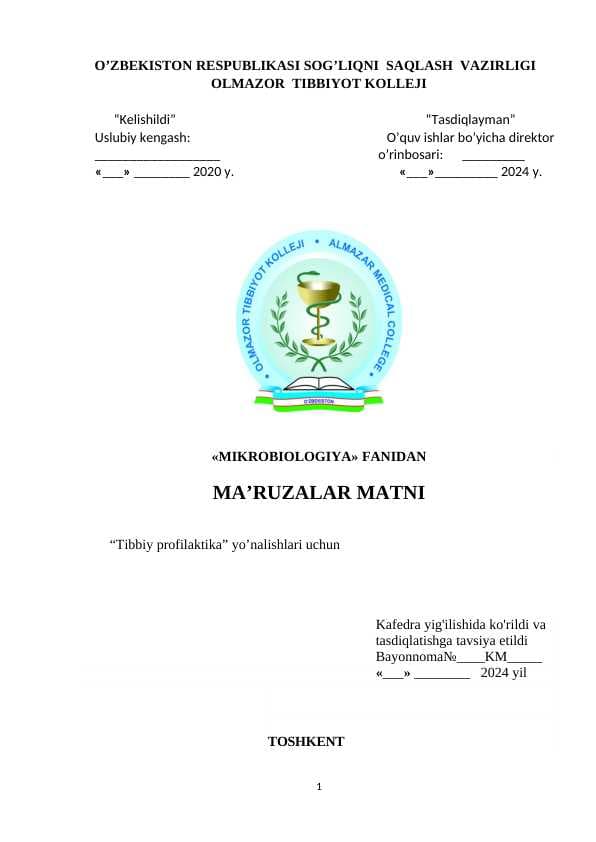 Mikrobiologiya ma'ruza matni 2024