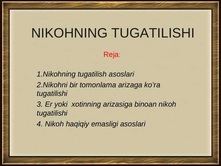 NIKOHNING TUGATILISHI