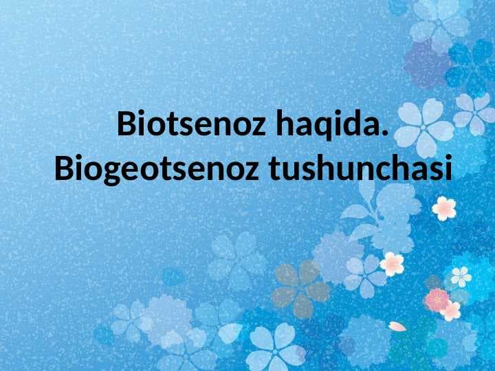 BIOTSENOZ, BIOGEOTSENOZ