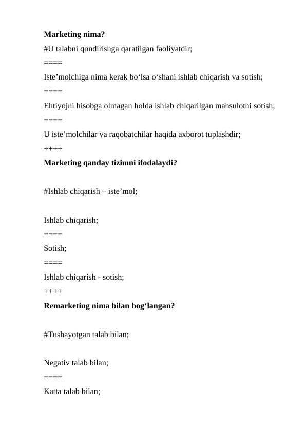 Marketing test 120 ta