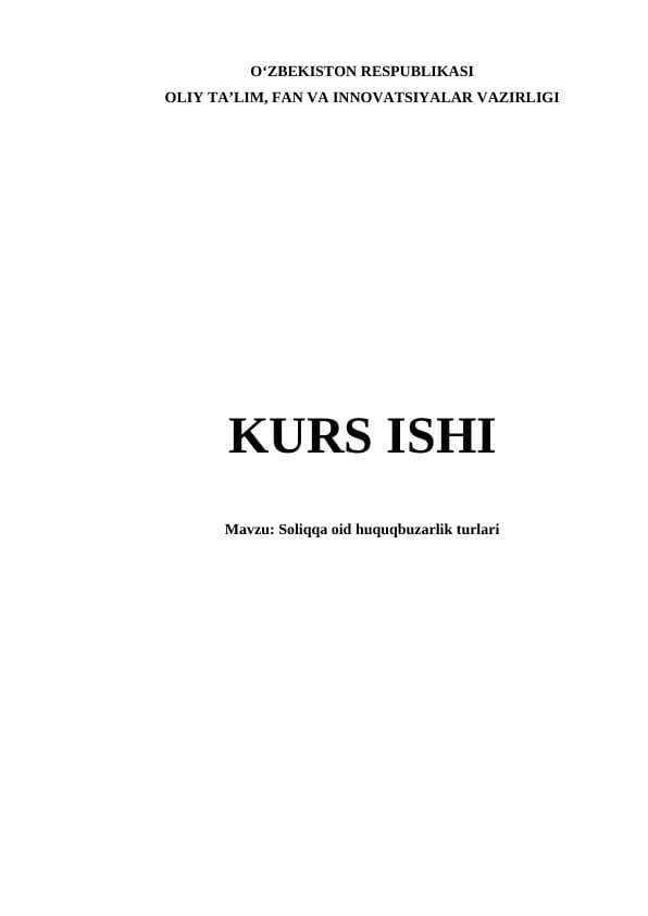 Soliqqa oid huquqbuzarlik turlari