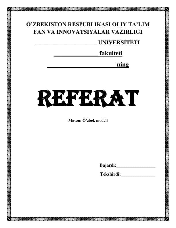 O'zbek modeli