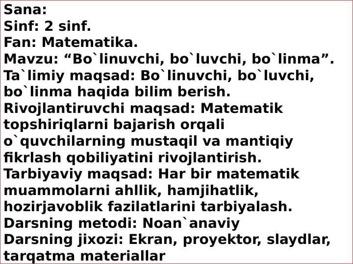 Bo`linuvchi, bo`luvchi, bo`linma