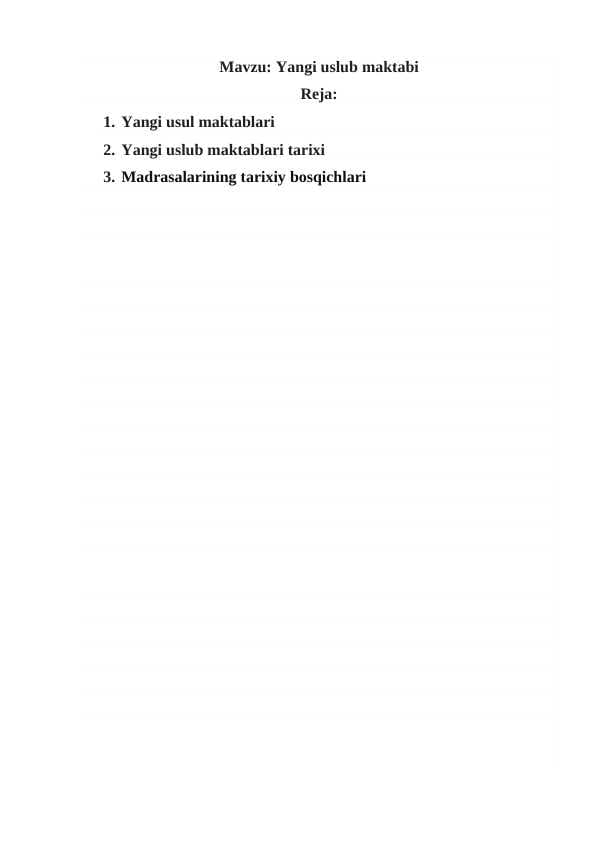 Yangi uslub maktabi