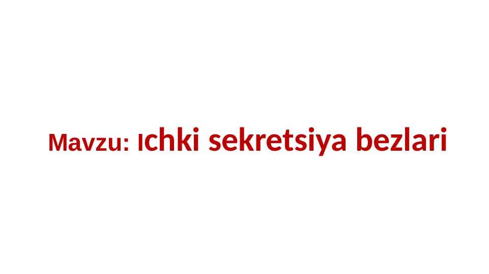 Ichki sekretsiya bezlari