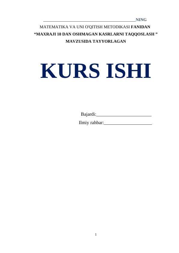 MAXRAJI 10 DAN OSHMAGAN KASRLARNI TAQQOSLASH
