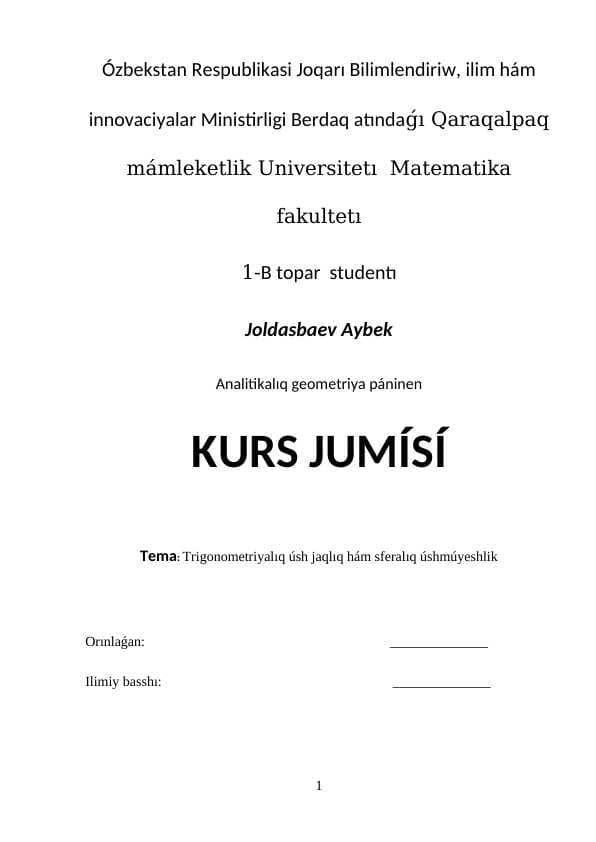 Trigonometriyalıq úsh jaqlıq hám sferalıq úshmúyeshlik